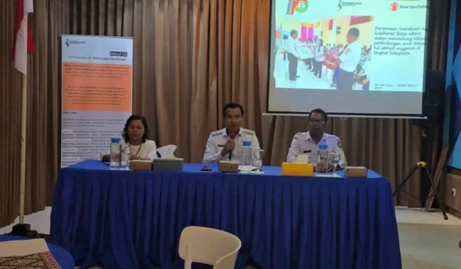 Kegiatan Pertemuan Koordinasi dan Kolaborasi Lintas Sektor dalam mendukung sistem perlindungan anak dalam hal alokasi anggaran di Kabupaten Sumba Barat Daya di Aula Hotel Sinar Tambolaka, Kecamatan Kota Tambolaka, Rabu (20/5/2026).