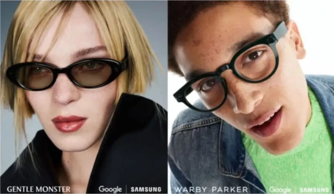 Tampilan perdana dua kacamata AI hasil kolaborasi Samsung, Google, Gentle Monster, dan Warby Parker. (Foto: Samsung Newsroom Global/ANTARA)